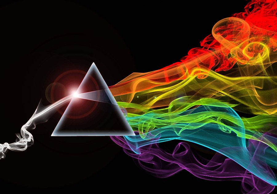 picture of prism with rainbow